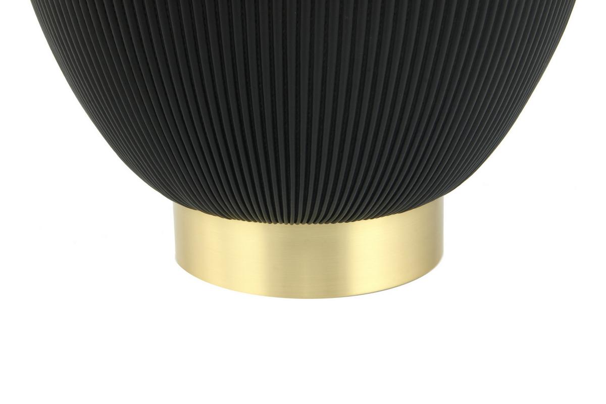 Beistelltisch Jokai 125 Schwarz - Goldfarben/Schwarz, Design, Textil/Stein (47/45cm) - Kayoom