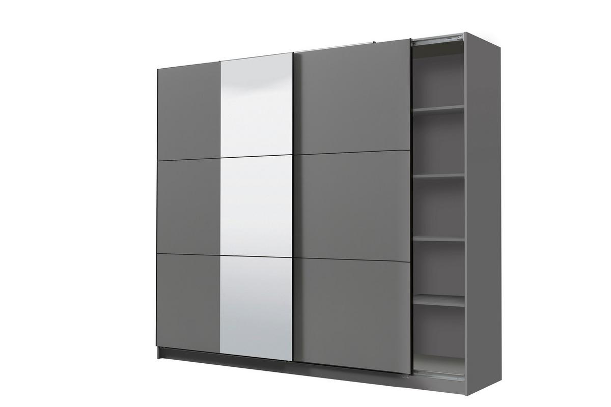Tolóajtós Szekrény Sierra 236/210 Cm - antracit/fehér, Basics, faalapú anyag (236,5/210/62,5cm)