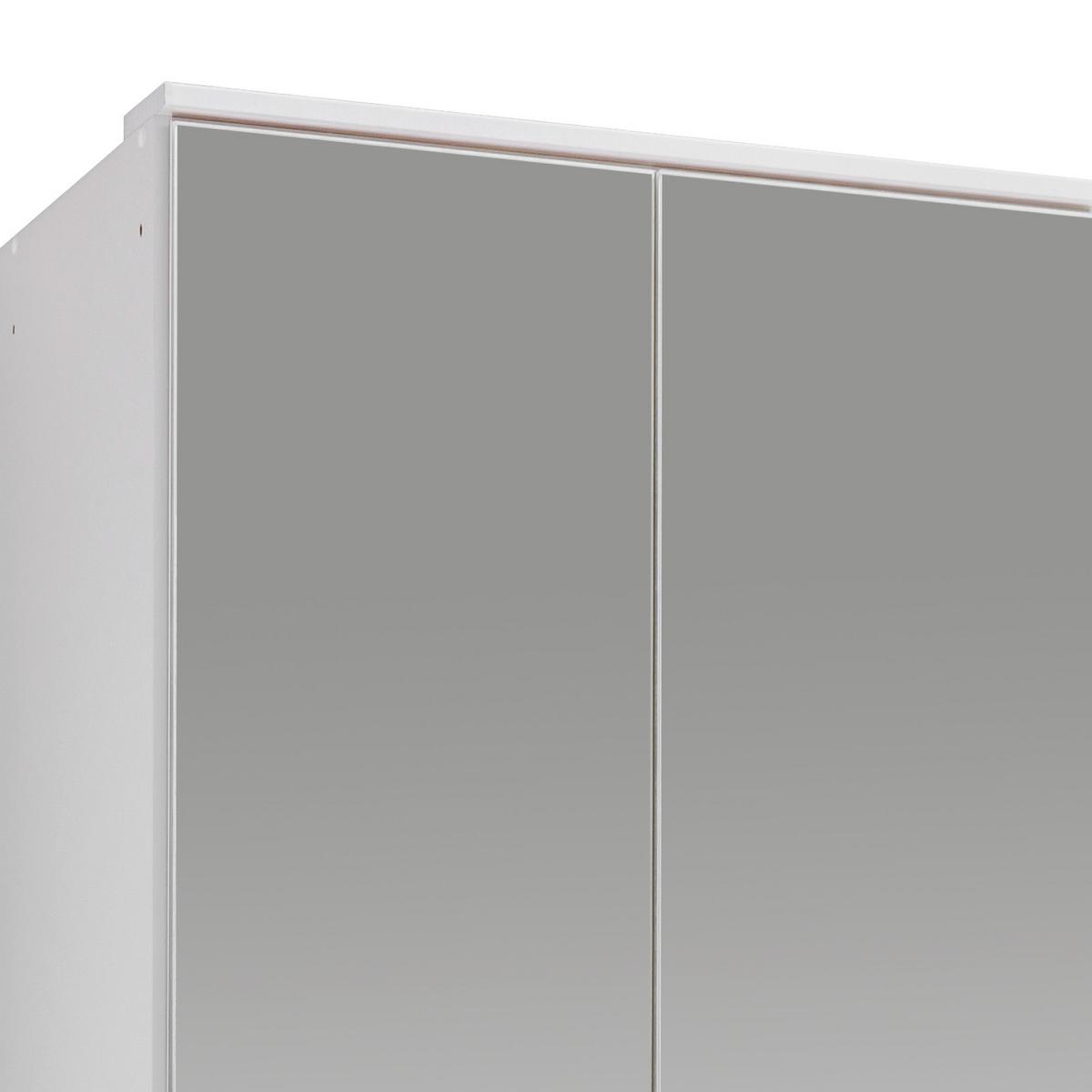 Drehtürenschrank Mit Spiegel + Laden 90cm Imago, Weiß - Weiß, KONVENTIONELL, Glas/Holzwerkstoff (90/199/58cm) - MID.YOU