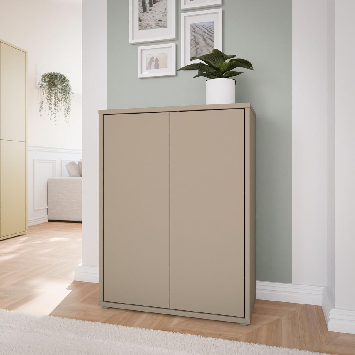 Botník barva taupe - šedá/šedohnědá, Moderní, kompozitní dřevo/plast (74,5/99,1/34,9cm)