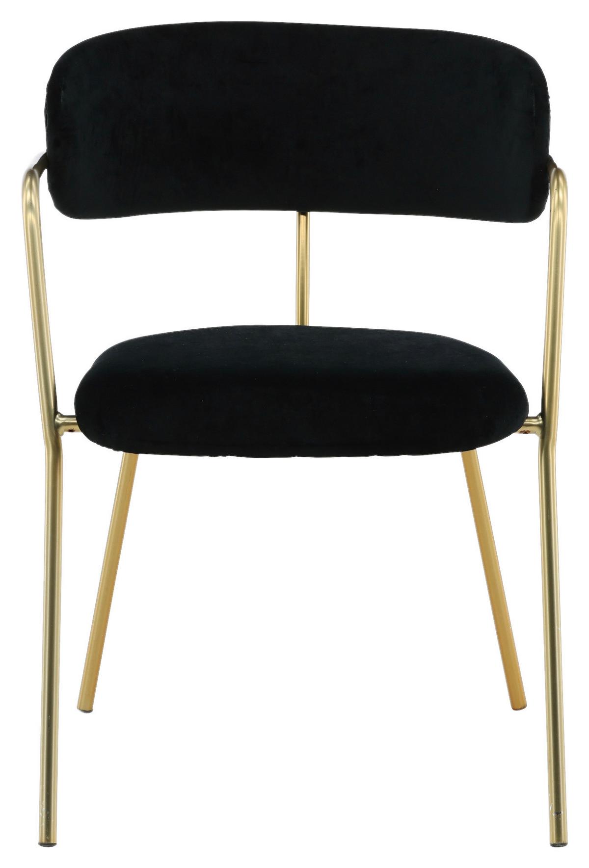 Stuhl-set Arrow - Messingfarben/Schwarz, Design, Textil/Metall (58/79/61cm) - Livetastic
