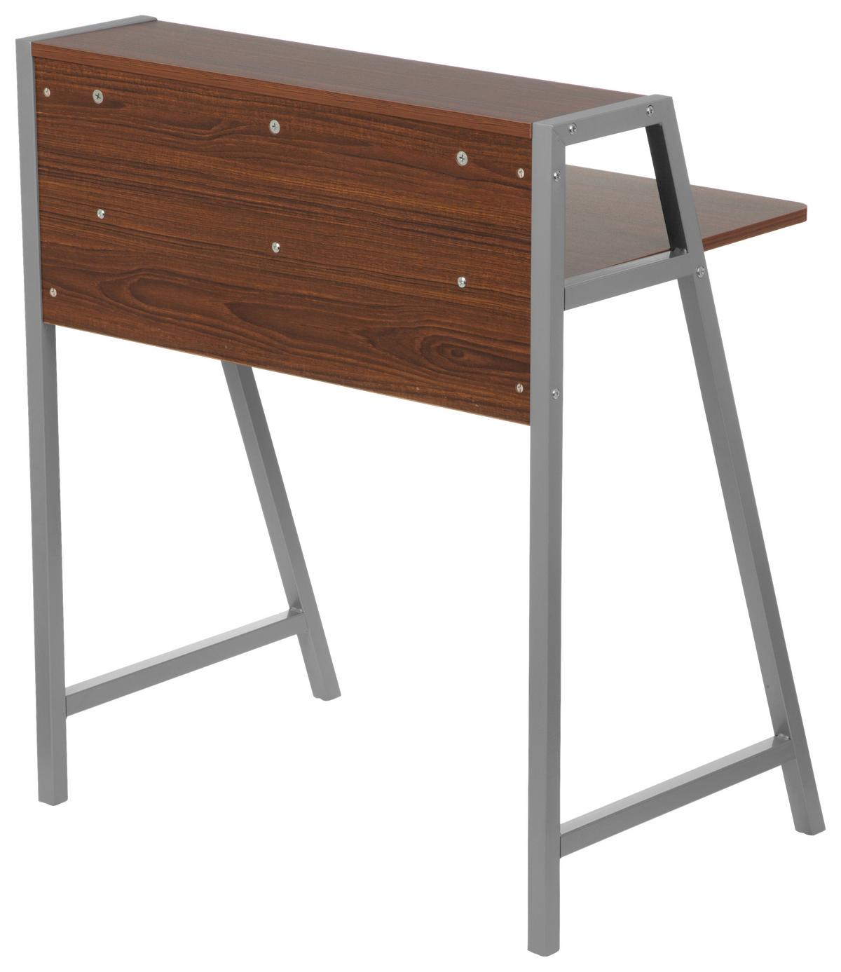 Schreibtisch Dumont Silberfarben/Wallnussfarben - Silberfarben/Walnussfarben, MODERN, Holzwerkstoff/Metall (78/89/51cm) - MID.YOU