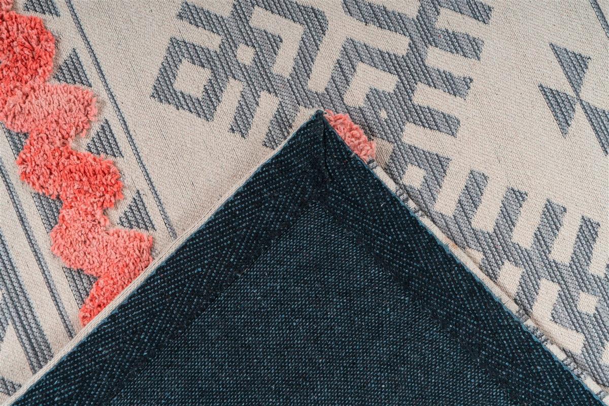 Flachwebteppich Grau, Koralle, ca. 160x230 cm - Koralle/Grau, Design, Textil (160/230cm) - Kayoom