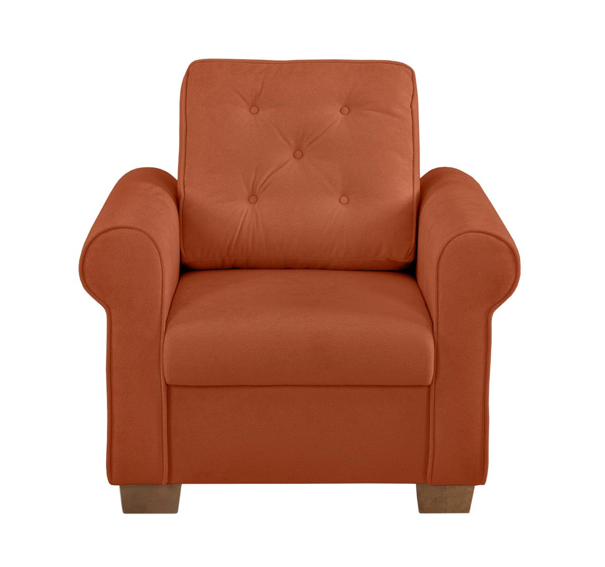 Sessel Arles, Rostfarben 25 B: 93 Cm - Rostfarben/Buchefarben, Design, Textil (93/89/82cm) - MID.YOU