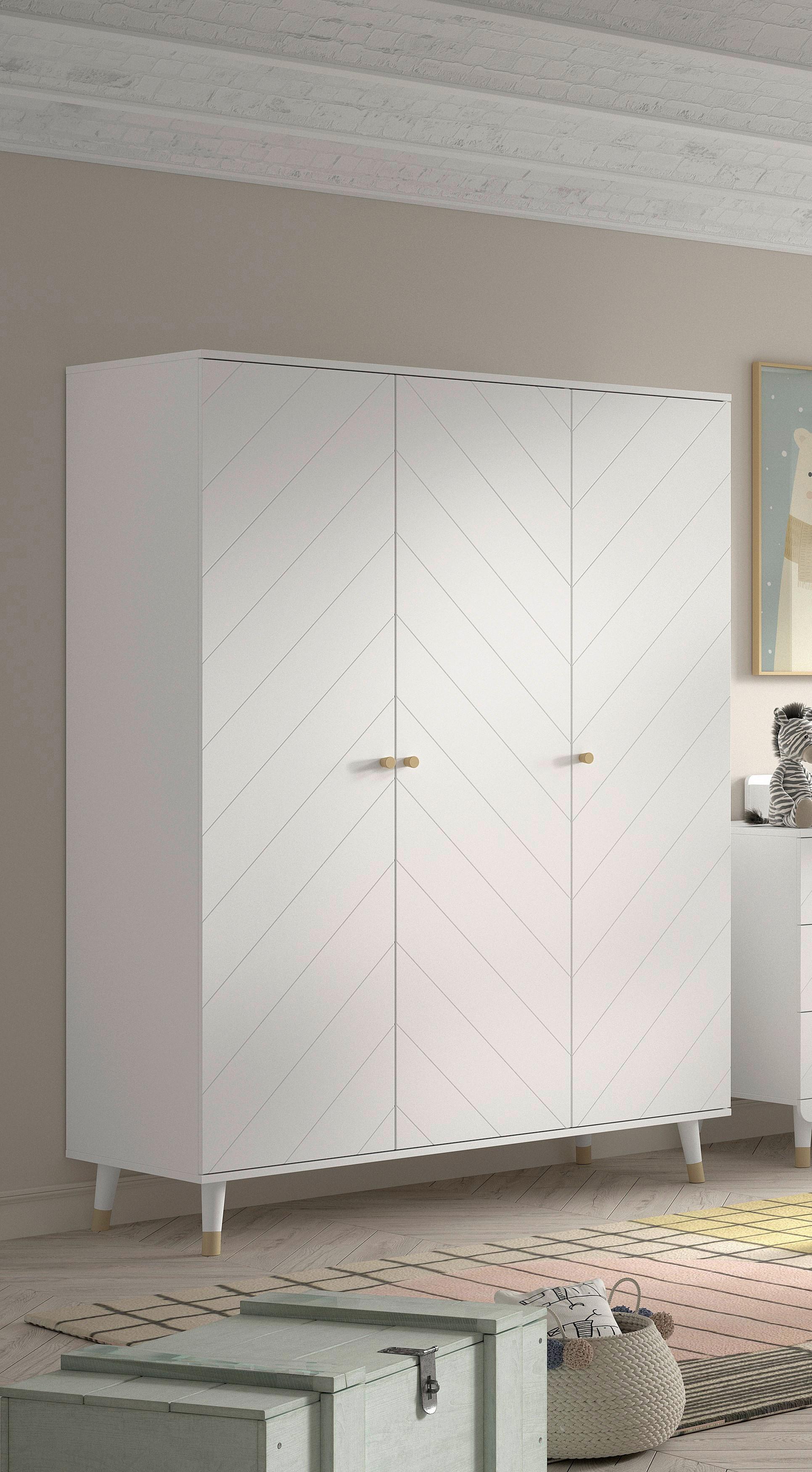 Kinderkleiderschrank Billy - Weiß, MODERN, Holzwerkstoff (150/200/59cm) - MID.YOU