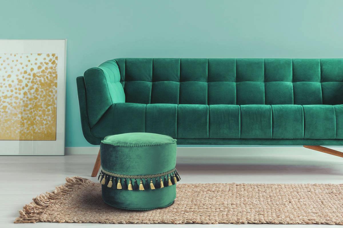 Pouf Taj Mahal Grün - Grün, Basics, Textil (45/38/45cm)