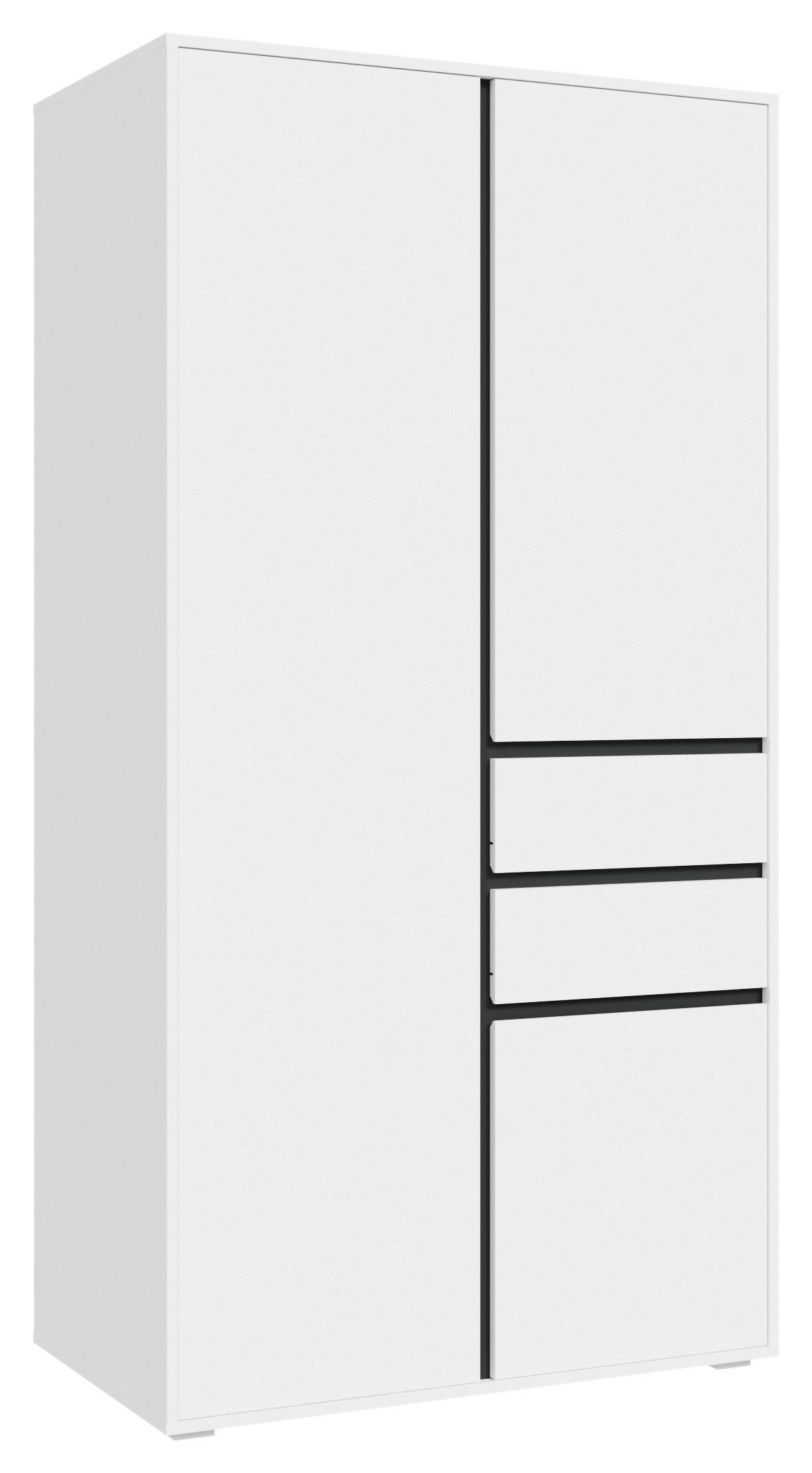 DREHTÜRENSCHRANK Falun Weiß B: 100cm - Weiß, MODERN, Holzwerkstoff (100/194/56cm) - MID.YOU