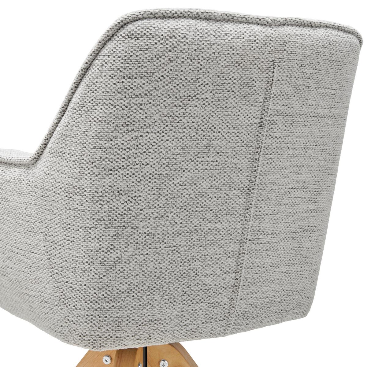 Armlehnstuhl Kerry Hellgrau, Echtholz Beine - Eichefarben/Hellgrau, LIFESTYLE, Holz/Textil (61/85/63cm) - Livetastic