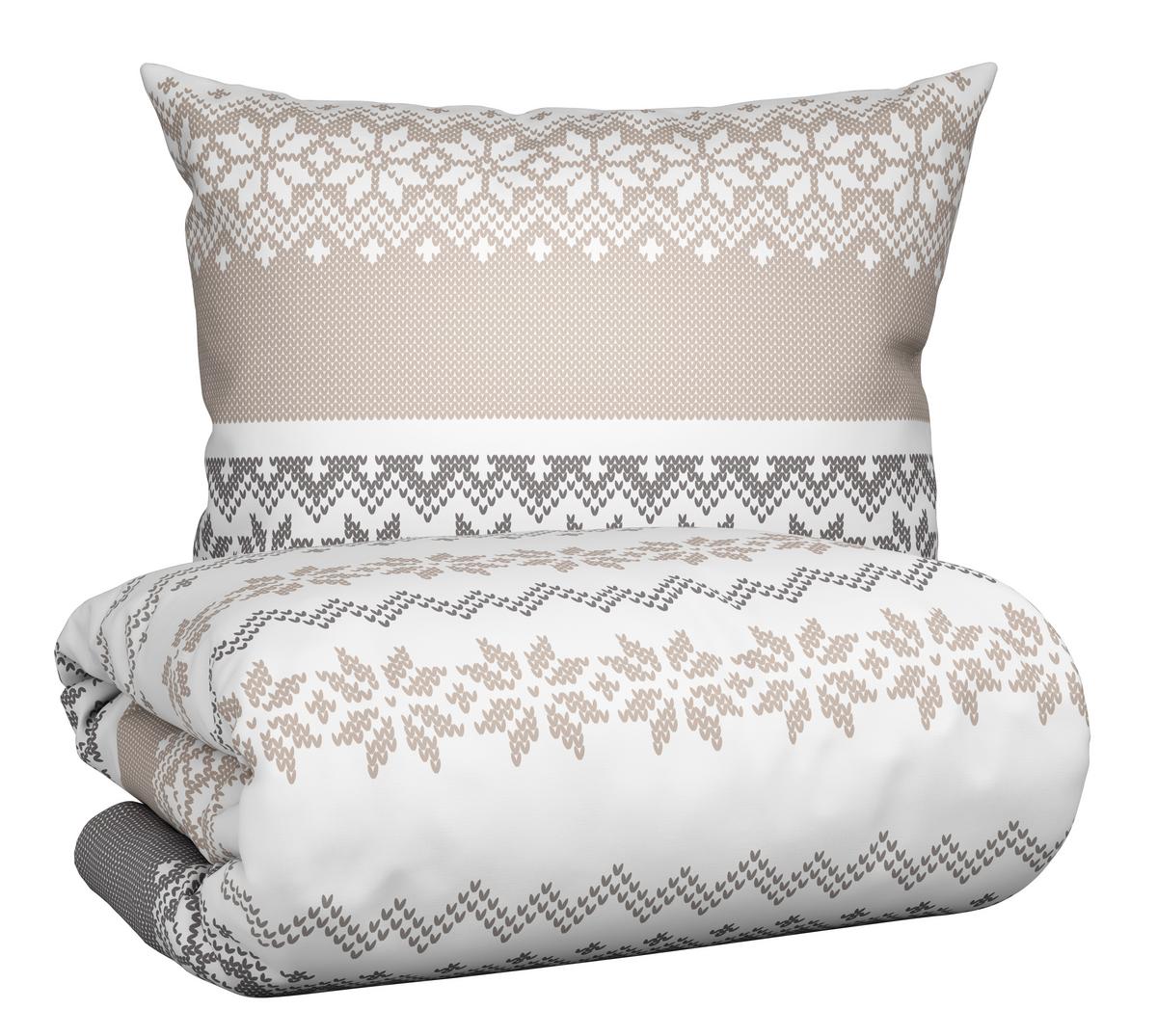 POVLEČENÍ SNOW ROSE - šedá/bílá, textil (140/200cm) - Mömax