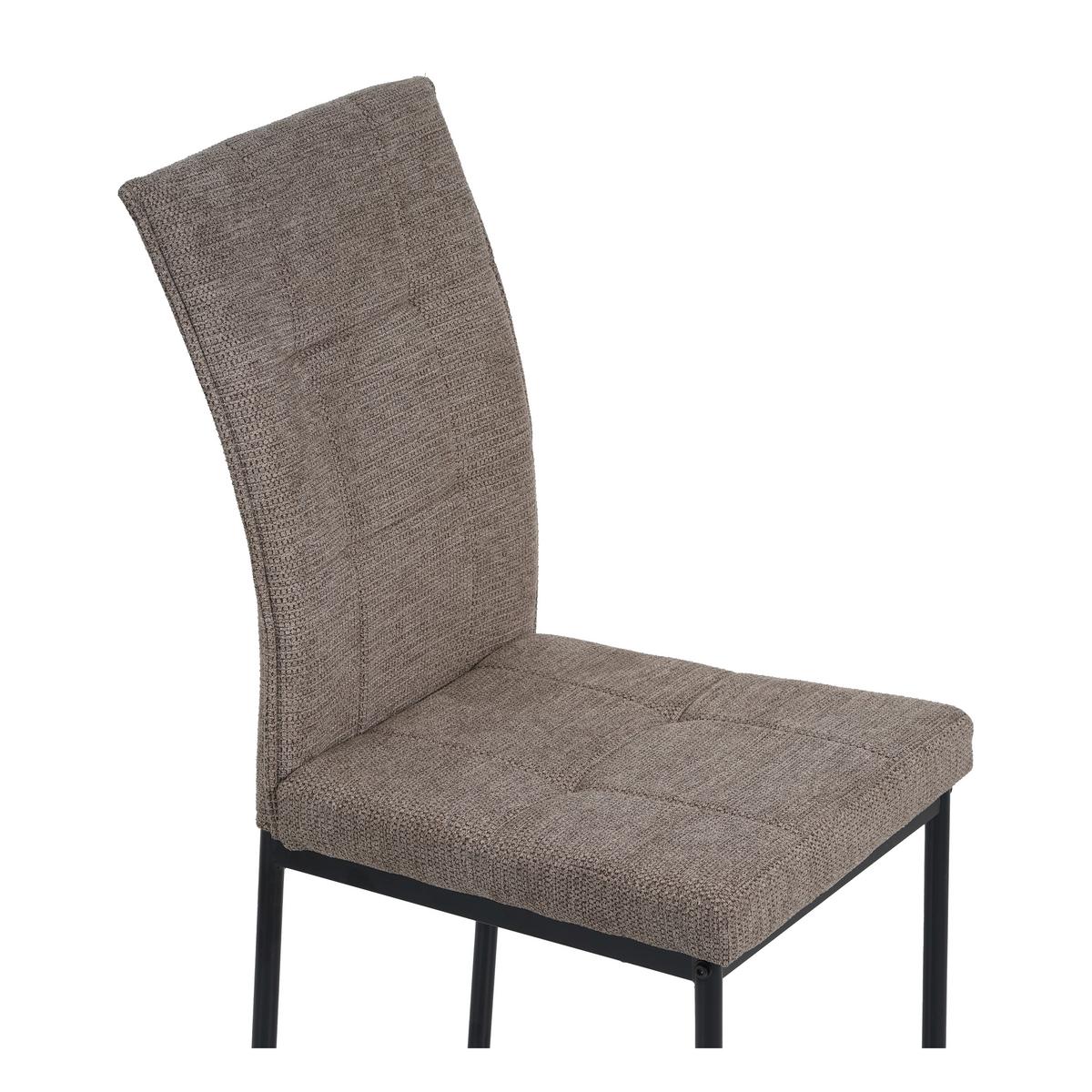 Vierfußstuhl Finn Webstoff Braun, B: 44 cm - Schwarz/Braun, KONVENTIONELL, Textil/Metall (44/96/61cm) - MID.YOU