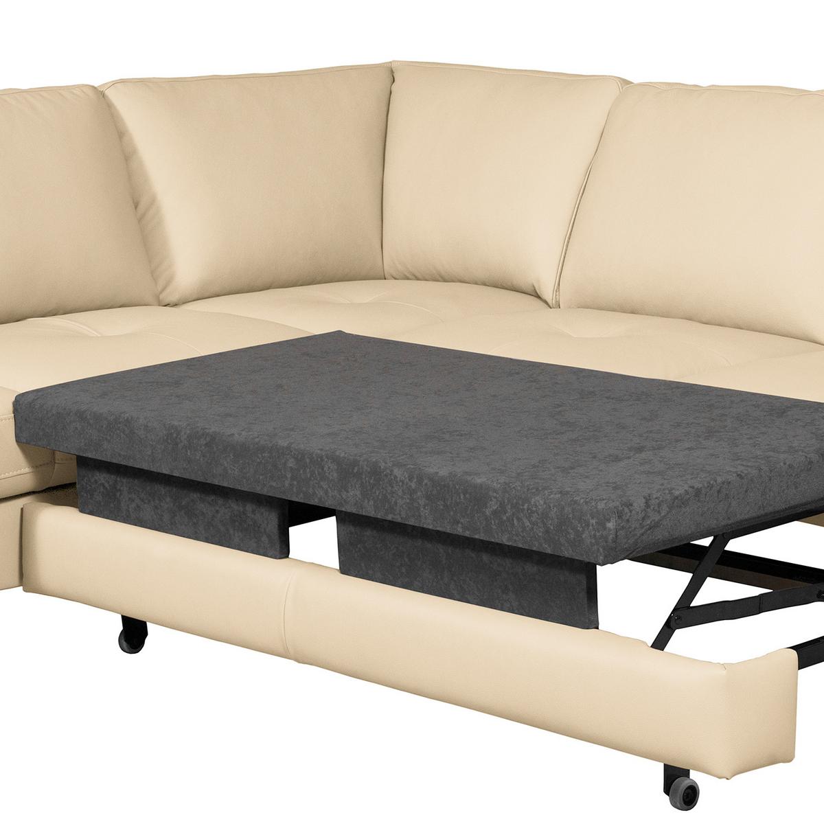 Ecksofa Fargo Beige B: 190x234 Cm - Beige/Buchefarben, Design, Leder/Textil (190/234cm) - Livetastic
