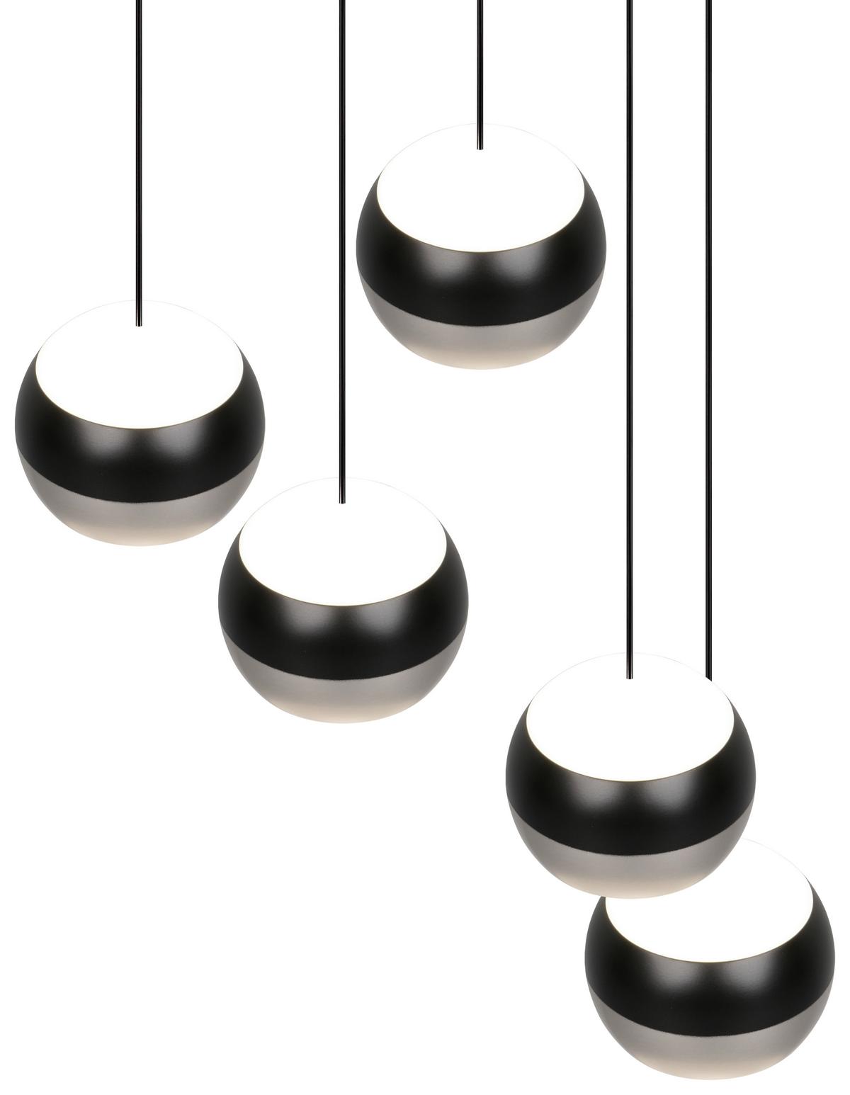 Led-hängeleuchte 344430507 Orbit - Schwarz/Nickelfarben, Design, Metall (30/150cm) - Trio Leuchten
