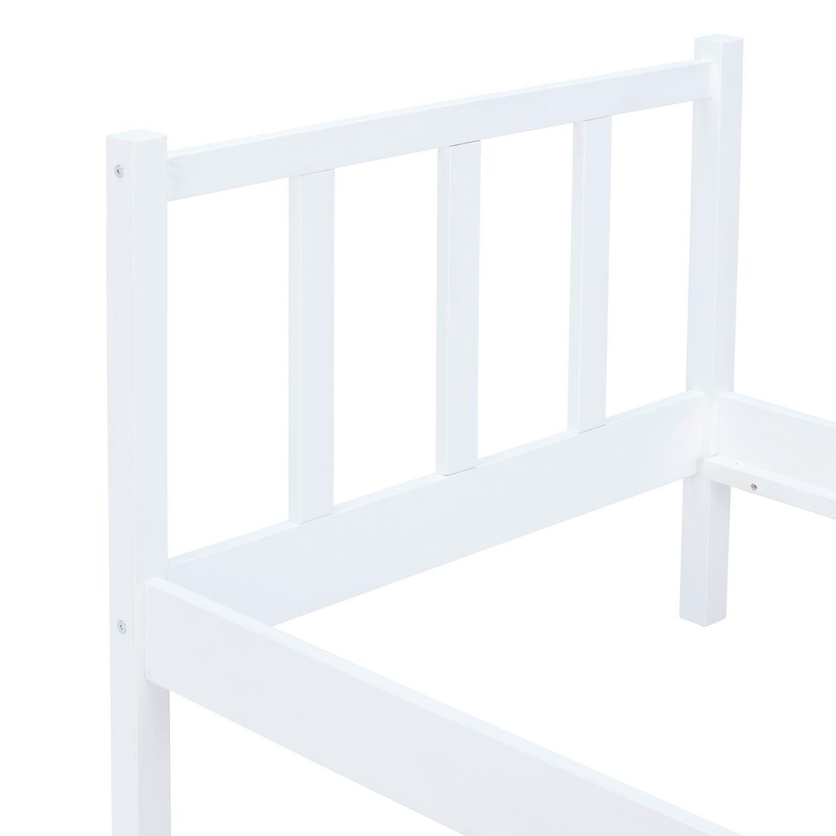 Massivholzbett Maren Ohne Lattenrost 90x200cm Weiß - Weiß, Basics, Holz (90/200cm)