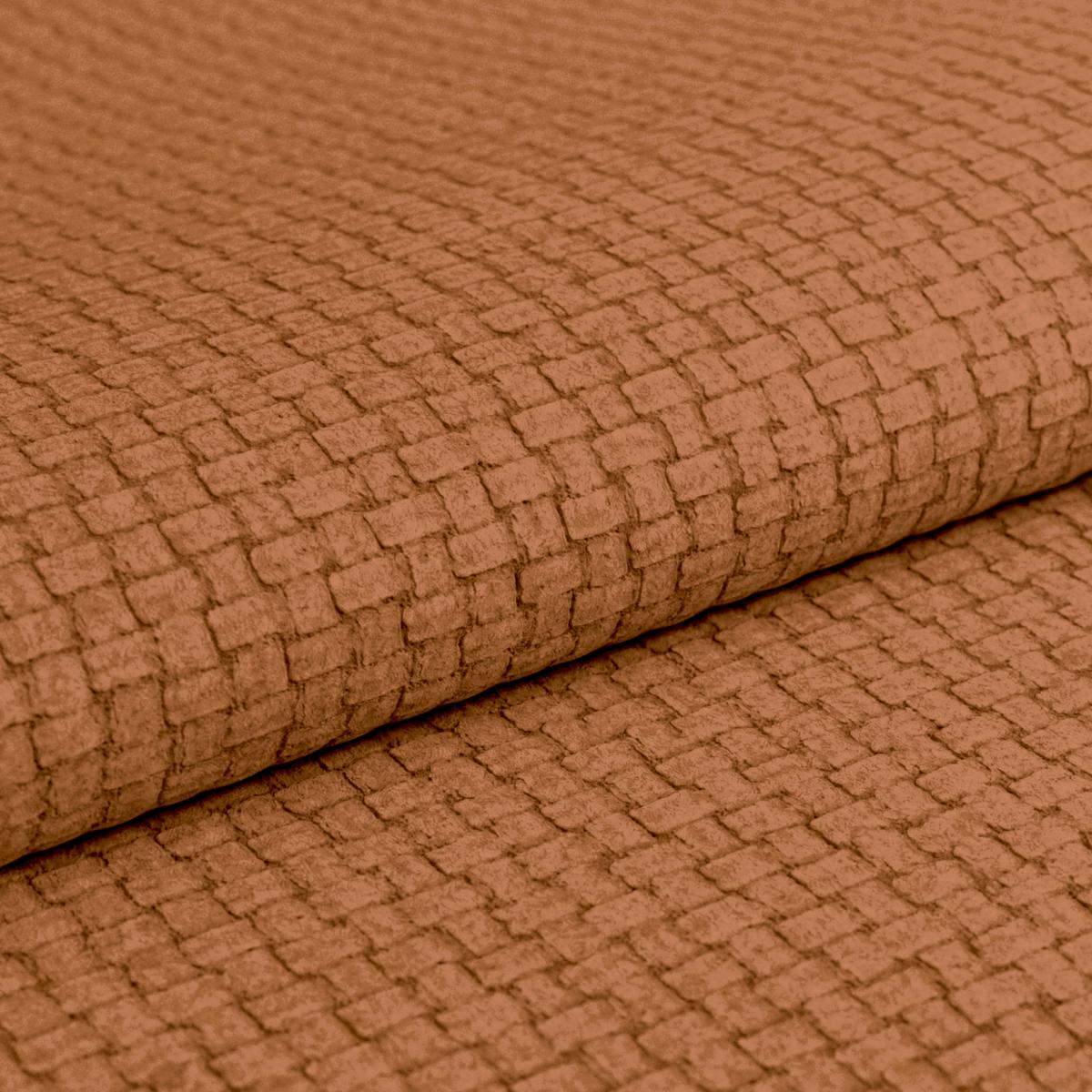 Ecksofa mit Bettfunktion Malaga new Chenille terracotta - Terracotta/Schwarz, KONVENTIONELL, Textil (286/203cm) - Ondega