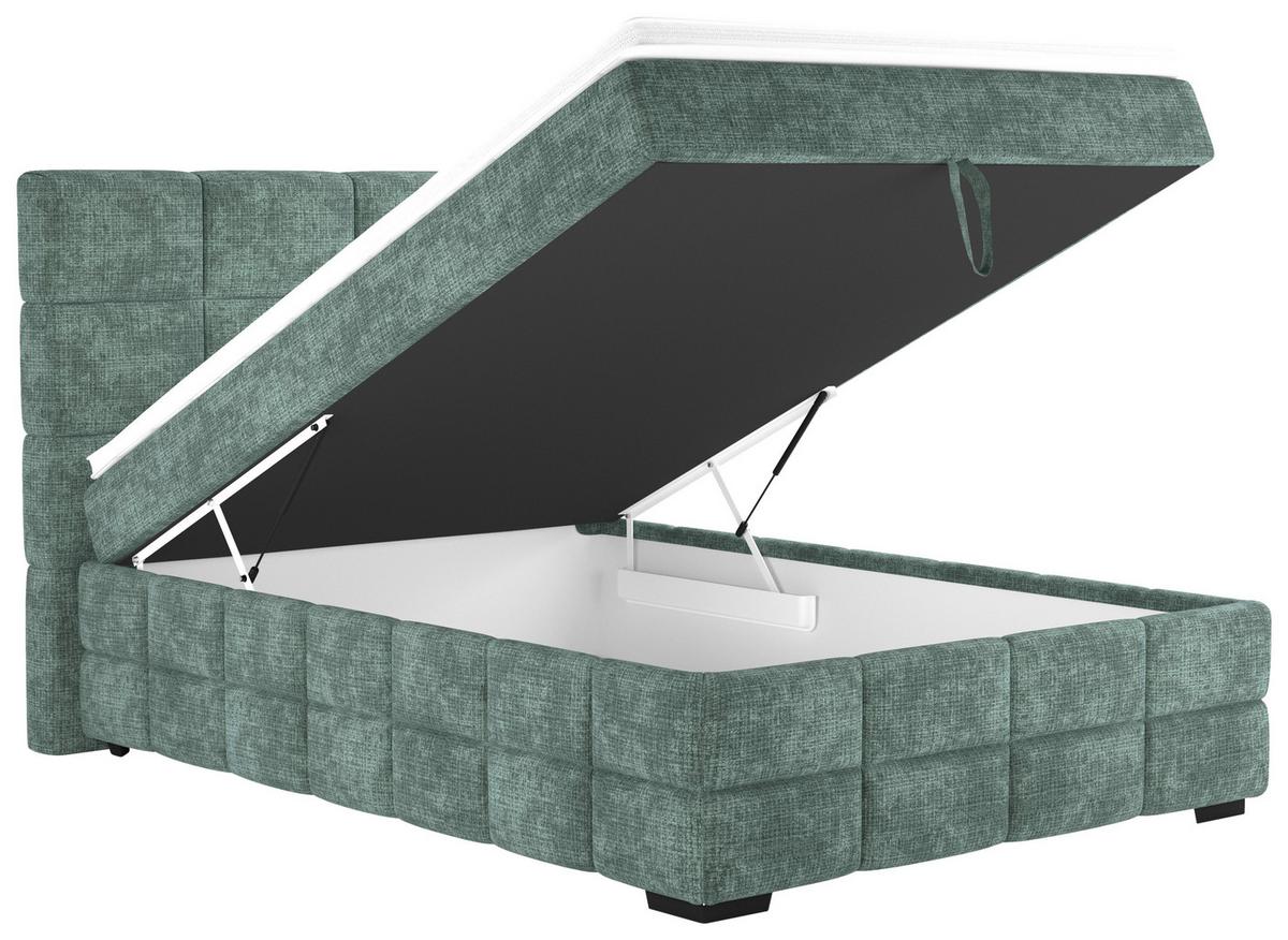 Polsterbett Vega Grün, Lf: 140 X 200 Cm - Grün, Trend, Holz/Textil (140/200cm)