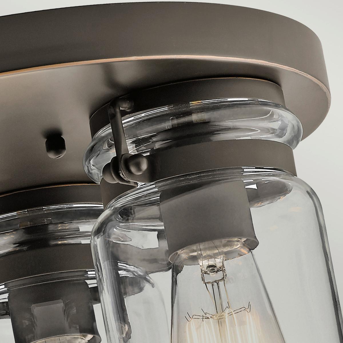 Deckenleuchte Brinley Ø 28,2 Cm, 3-Flammig - Bronzefarben, Design, Glas/Metall (28.2/20.2cm) - Elstead Lighting