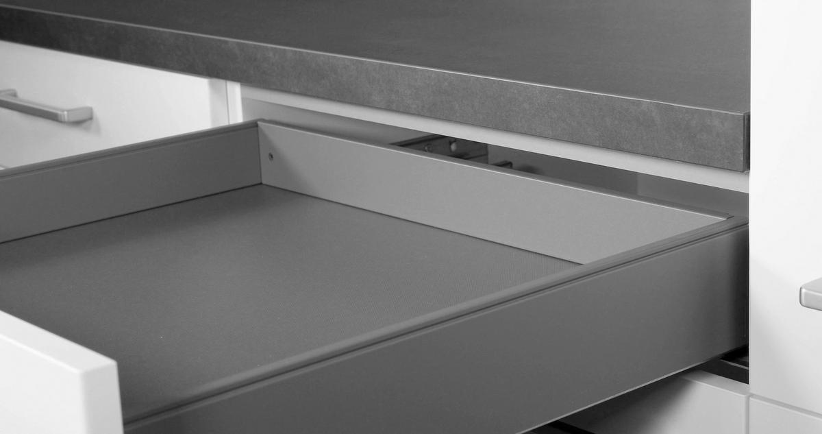 KÜCHENLEERBLOCK TOUCH HIGH - LINE, H12 RECHTS - Weiß/Grau, MODERN, Holzwerkstoff (360cm) - Nobilia