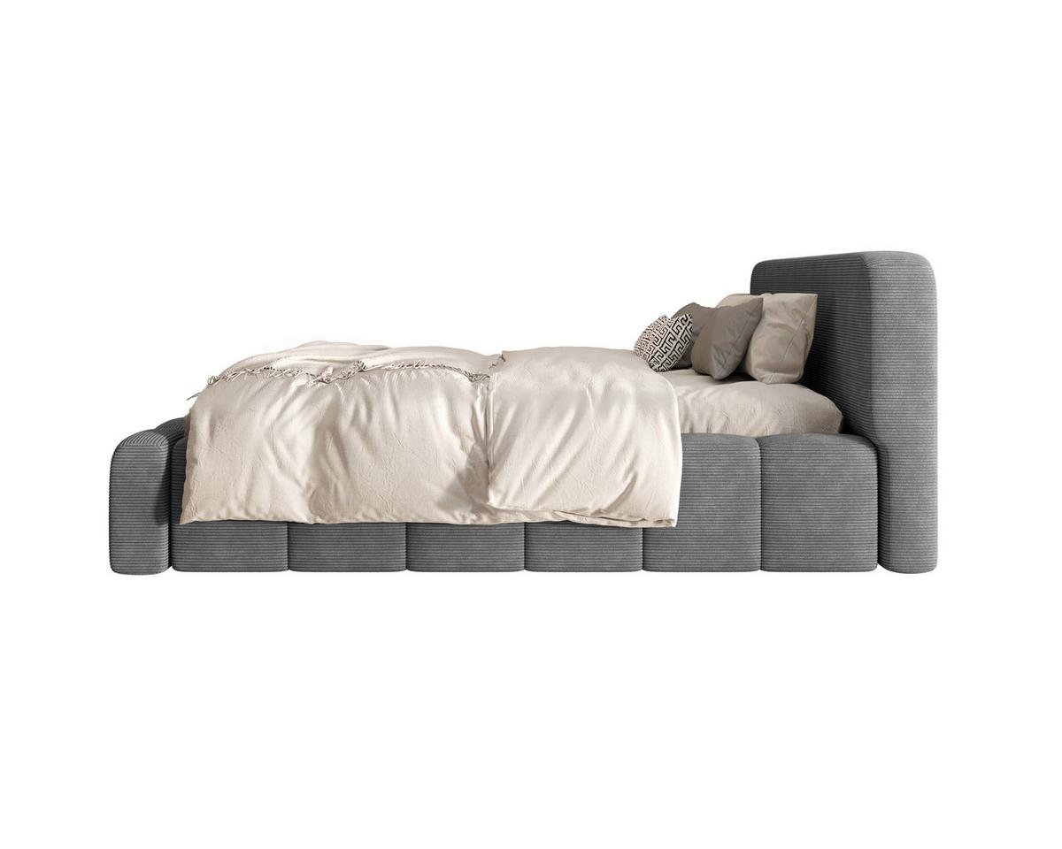 Polsterbett Deli 140 Anthrazit LF: 140x200cm - Anthrazit/Schwarz, MODERN, Textil/Metall (140/200cm) - MID.YOU