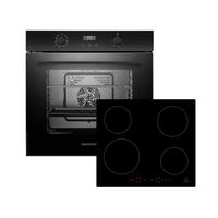 Einbauherd-set B: 59,5 Cm Elektro-Glaskeramik/ Autark - Schwarz, Trend, Glas/Metall (59,5/59,5/56,5cm) - Respekta