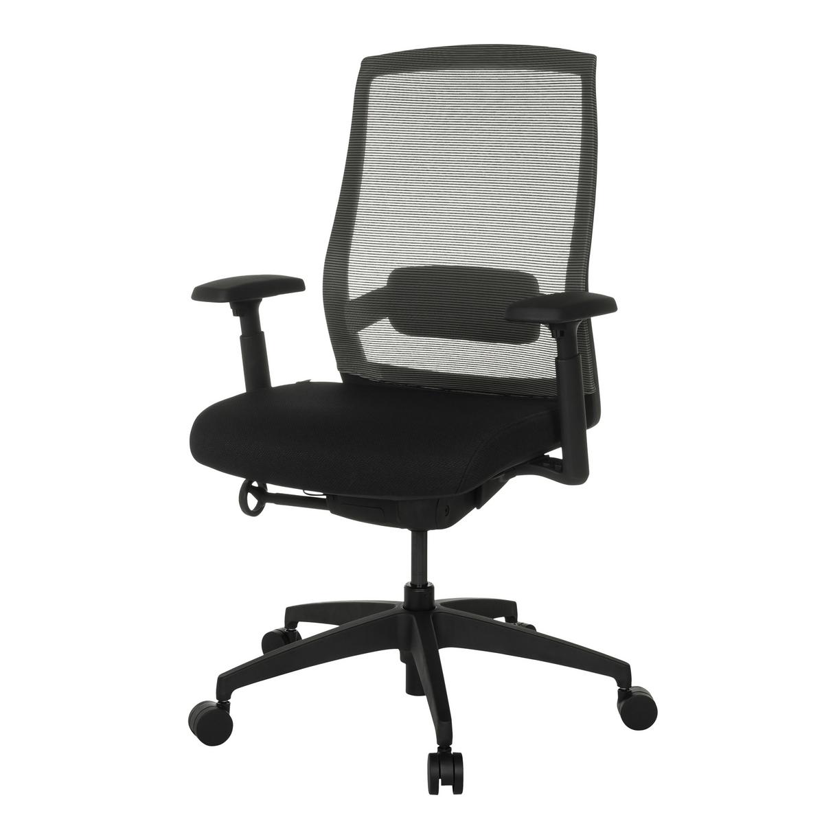 Drehstuhl Colore Schwrz B: 65 cm - Schwarz, MODERN, Kunststoff/Textil (65/95 - 103/70cm) - MID.YOU