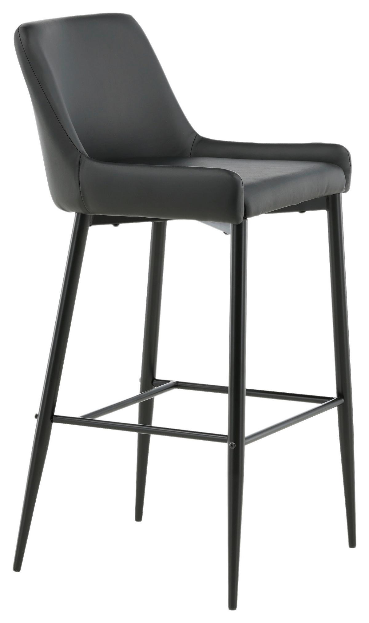 Barhocker-set Plaza Schwarz B: 48 Cm - Schwarz, Design, Kunststoff/Textil (48/105/57cm) - Livetastic