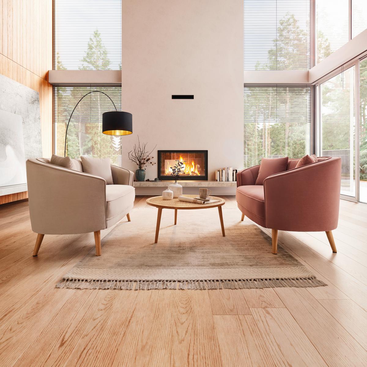 Pohovka HOPE béžová - přírodní barvy/šedobéžová, Moderní, dřevo/textil (141/77/73cm) - Bessagi Home