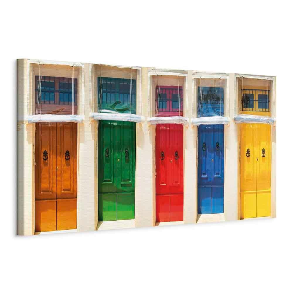 Leinwandbild Doors Multicolor B: 120 cm - Multicolor, Basics, Holz/Textil (120/40/1,2cm) - artgeist