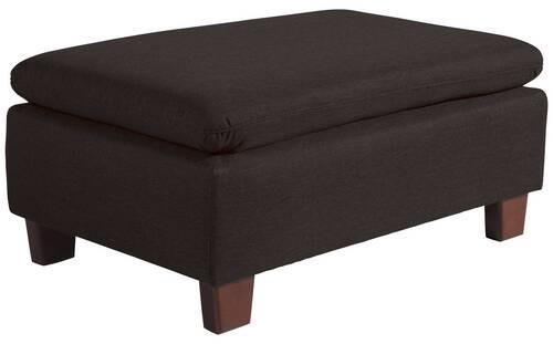Polsterhocker Aaron Dunkelbraun H: 60 Cm - Dunkelbraun/Nussbaumfarben, Design, Textil (90/60/43cm) - Max Winzer