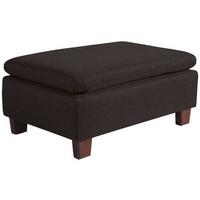 Polsterhocker Aaron Dunkelbraun H: 60 cm - Dunkelbraun/Nussbaumfarben, Design, Textil (90/60/43cm) - Max Winzer