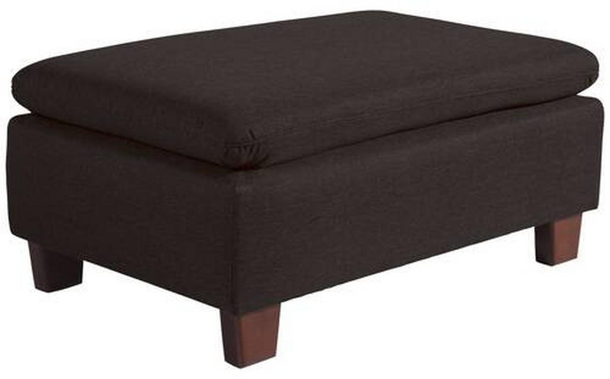 Polsterhocker Aaron Dunkelbraun H: 60 cm - Dunkelbraun/Nussbaumfarben, Design, Textil (90/60/43cm) - Max Winzer