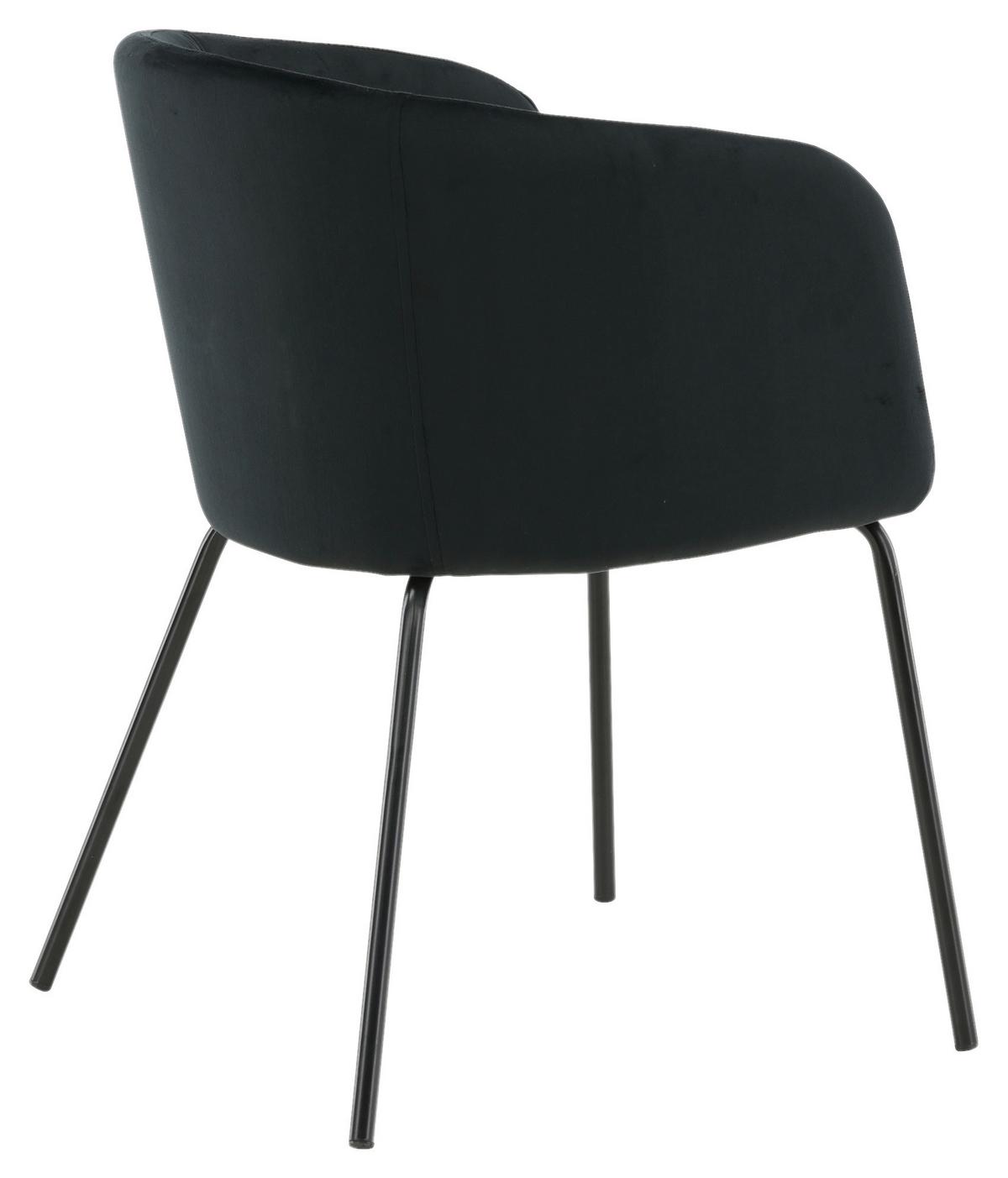 Armlehnstuhl Berit - Schwarz, KONVENTIONELL, Holz/Kunststoff (55/78/55cm) - Livetastic