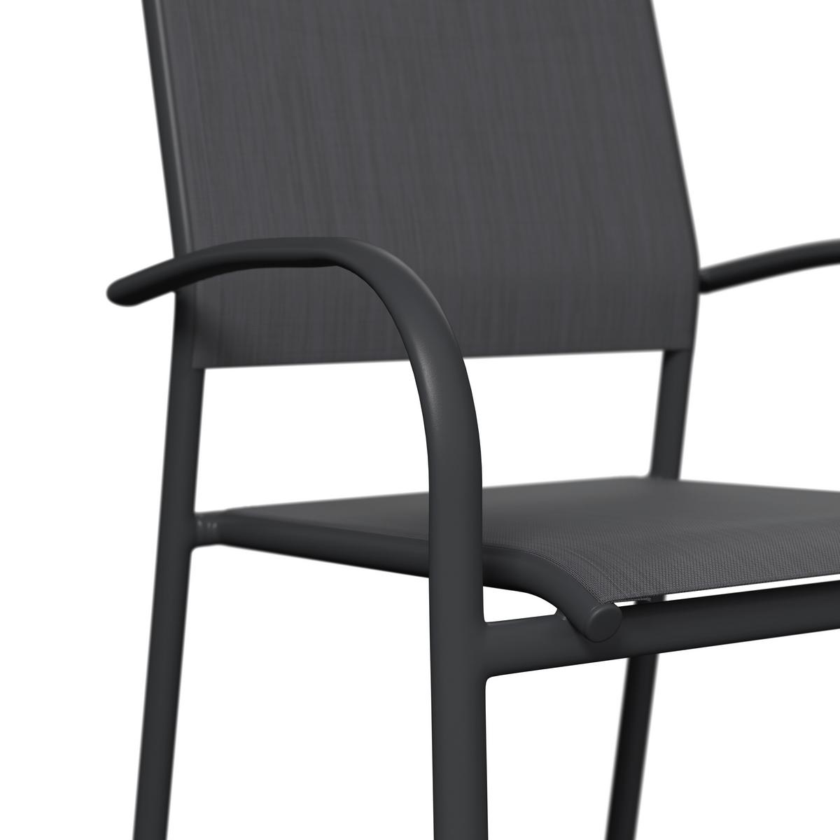 Gartensessel Paris - Anthrazit/Schwarz, MODERN, Textil/Metall (57/85/57cm) - Beldano