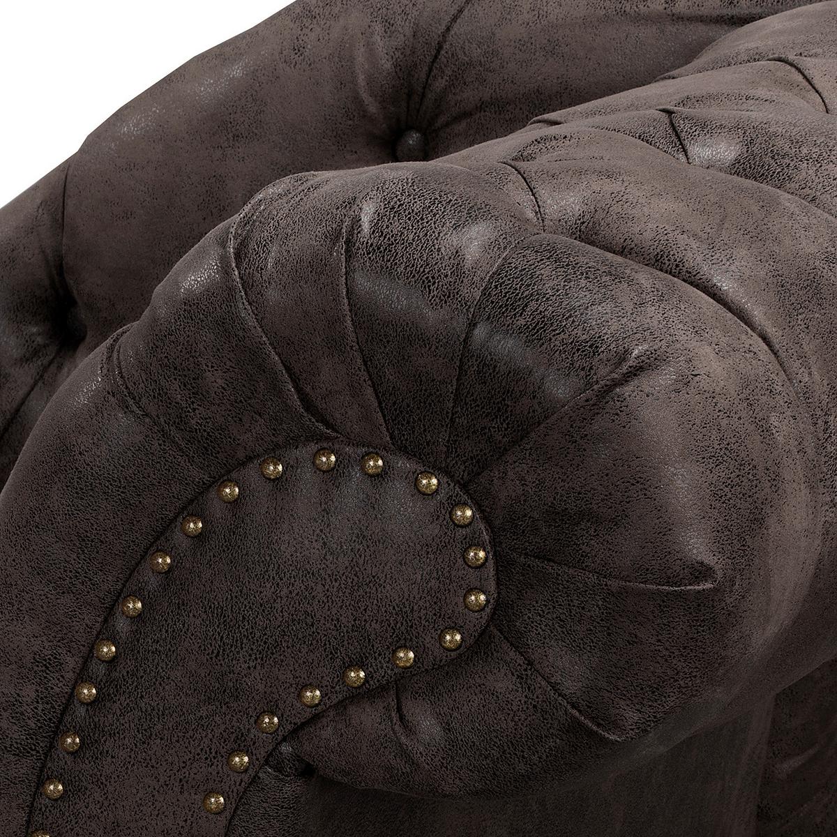 Récamiere Pako Schwarz B: 185cm - Schwarz/Braun, Design, Textil (185/93/75cm) - Livetastic