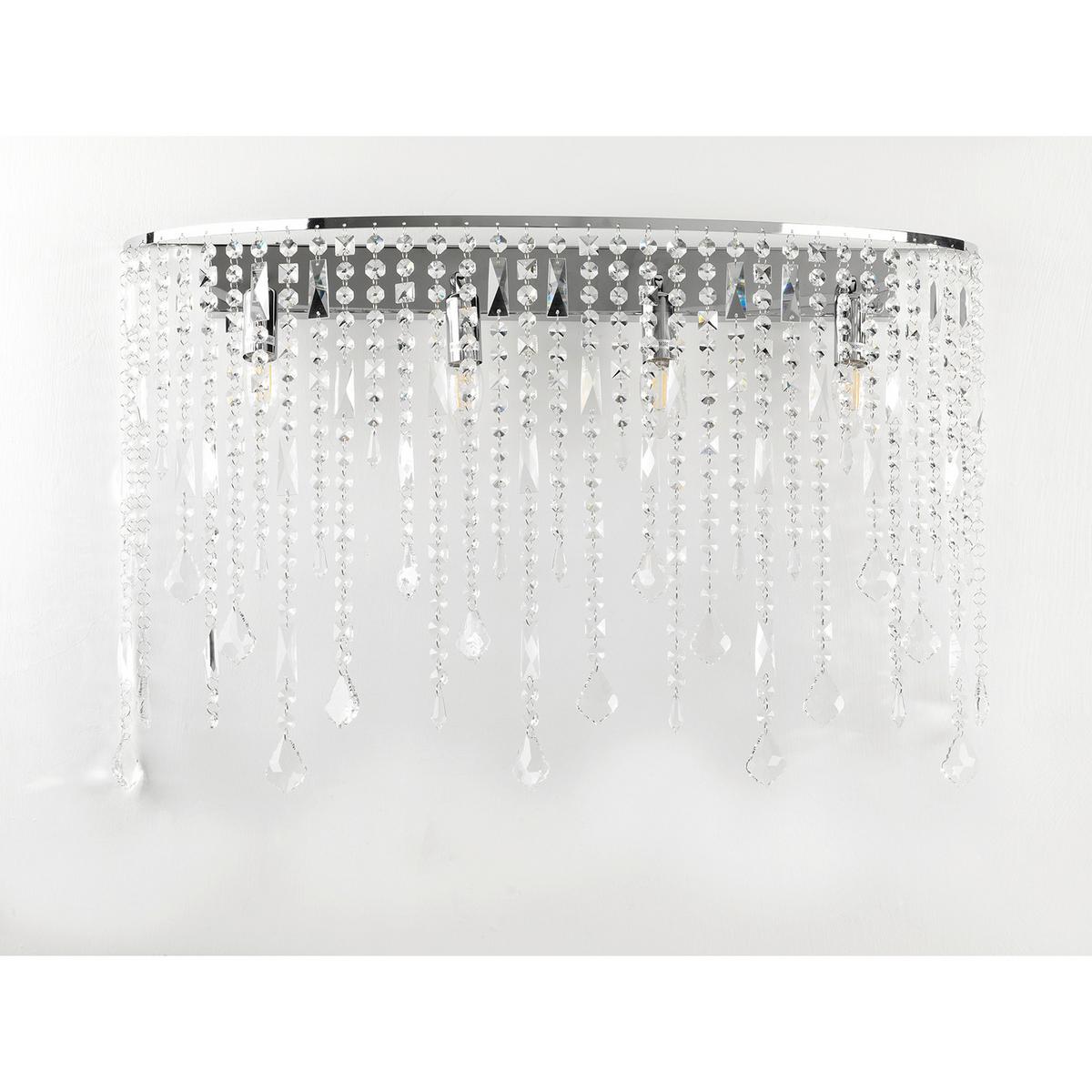 Wandleuchte Chromfarben B: 75 cm - Chromfarben, Design, Glas/Metall (75cm)