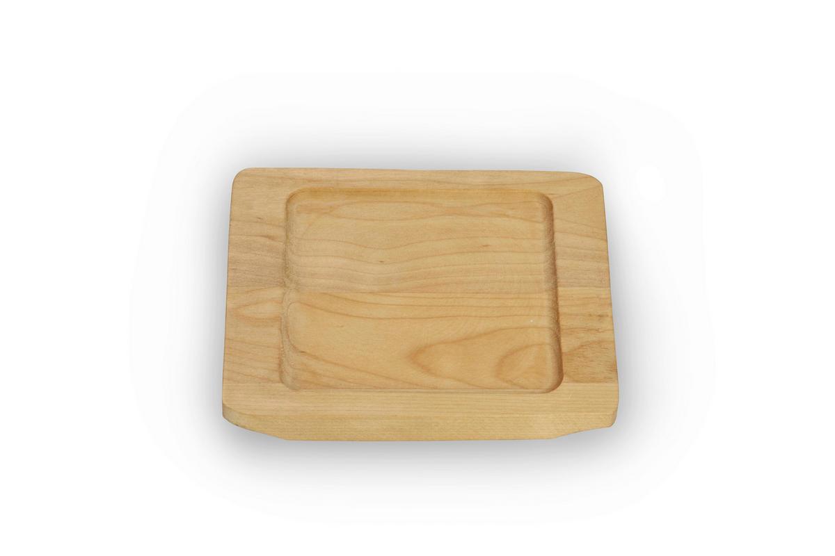 Servierpfanne Gusseisen Kratzfest Mit Servierbrett - Schwarz/Braun, Basics, Holz/Metall (18,5/3,5/12,5cm) - Echtwerk