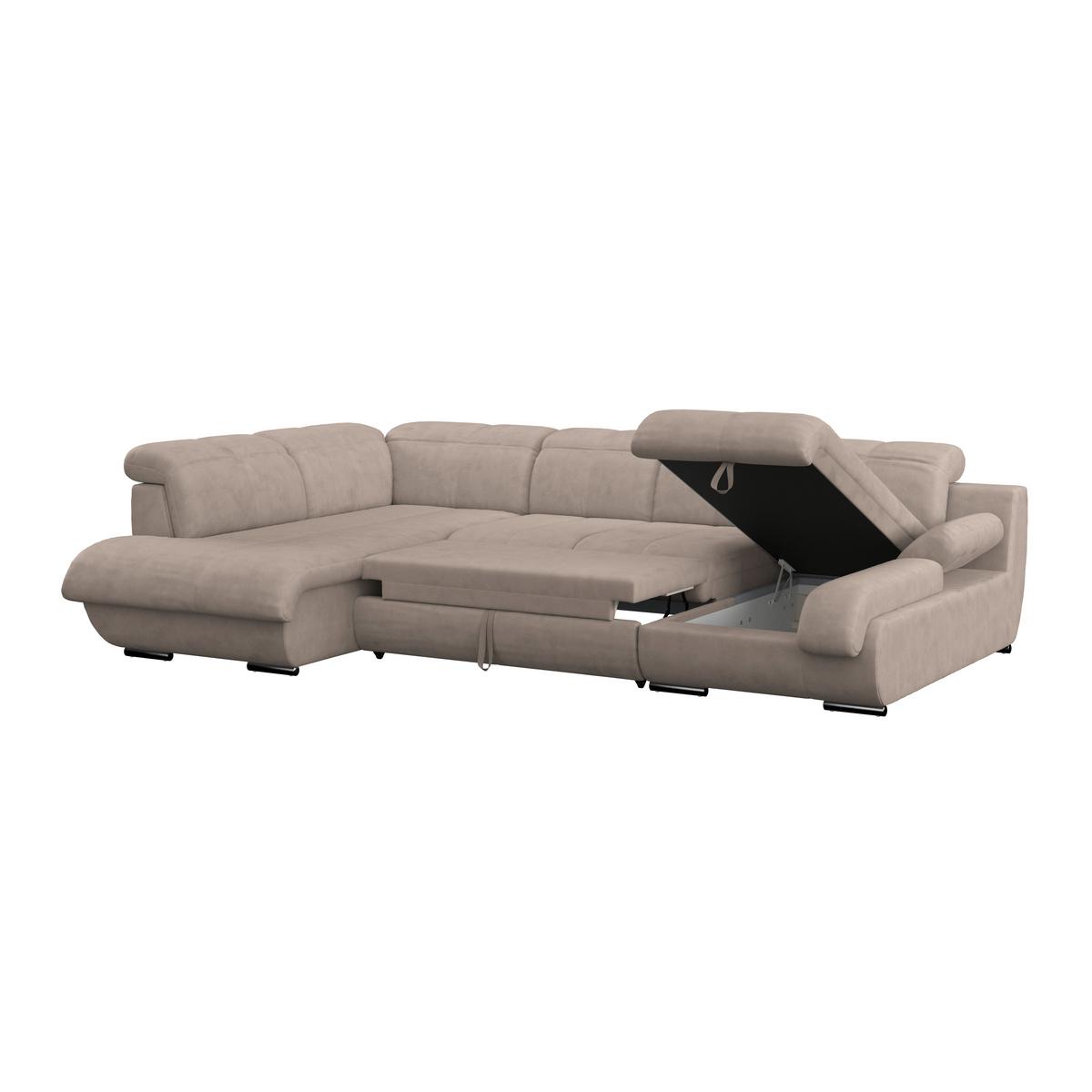 Wohnlandschaft Multi - Chromfarben/Beige, MODERN, Textil (228/345/184cm) - Luca Bessoni