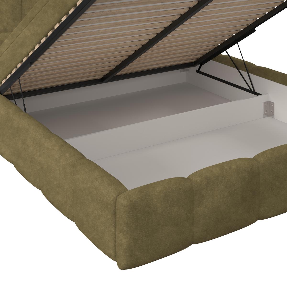 Polsterbett Noe Grün 180x200 cm - Schwarz/Grün, Trend, Textil/Metall (180/200cm)