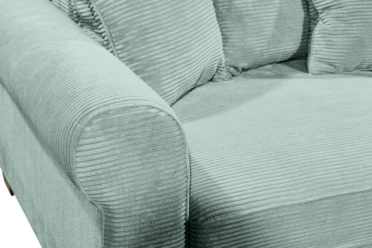 Ecksofa Maureen Salbeigrün S:255x185cm - Salbeigrün/Schwarz, KONVENTIONELL, Textil (255/185cm) - MID.YOU