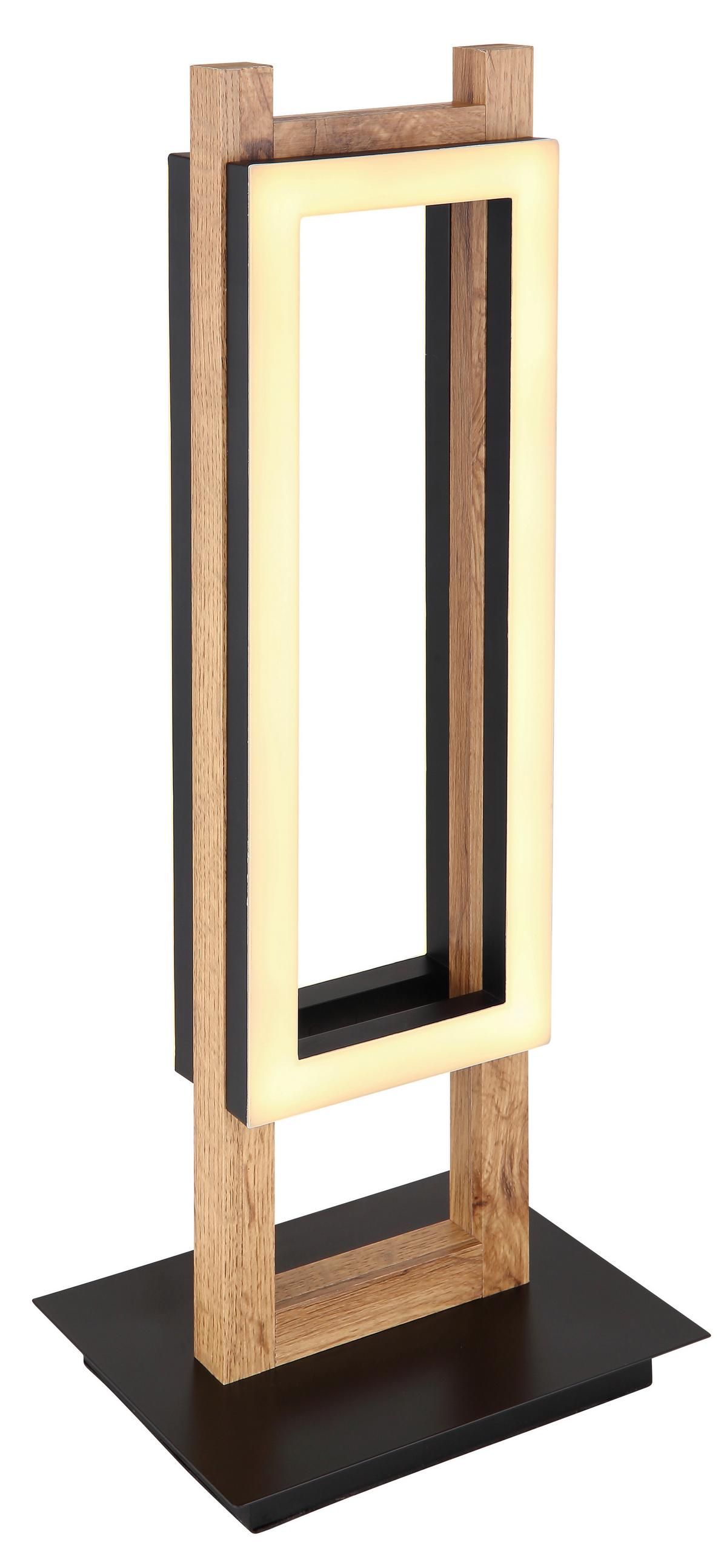 Led Asztali Lámpa 67266t Illa - sötétbarna/fekete, Design, műanyag/faalapú anyag (20/15/50cm) - Globo