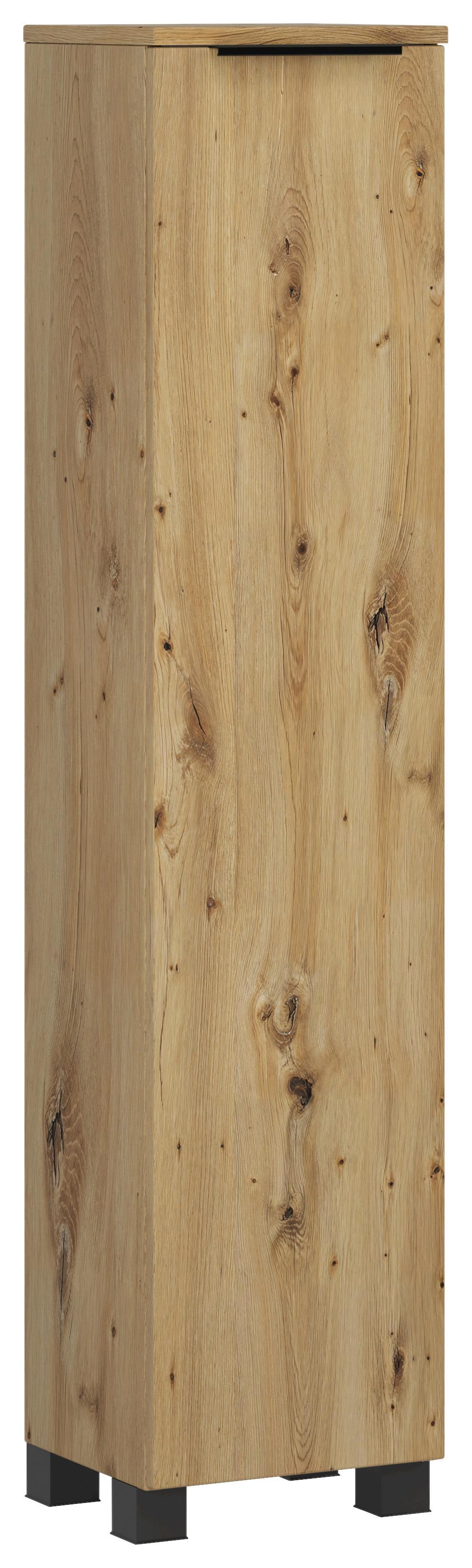 Midischrank Sevilla Eiche Artisan Dekor - Schwarz/Eiche Artisan, MODERN, Holzwerkstoff (30/130/35cm) - Held