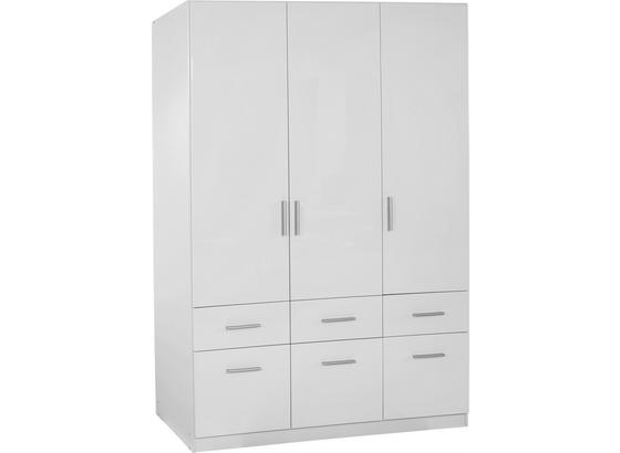 Drehtürenschrank m. Schubladen 136cm Celle, Weiß Dekor - Weiß, MODERN, Holz (136/197/54cm) Drehtürenschrank m. Schubladen 136cm Celle, Weiß Dekor - Weiß, MODERN, Holz (136/197/54cm)