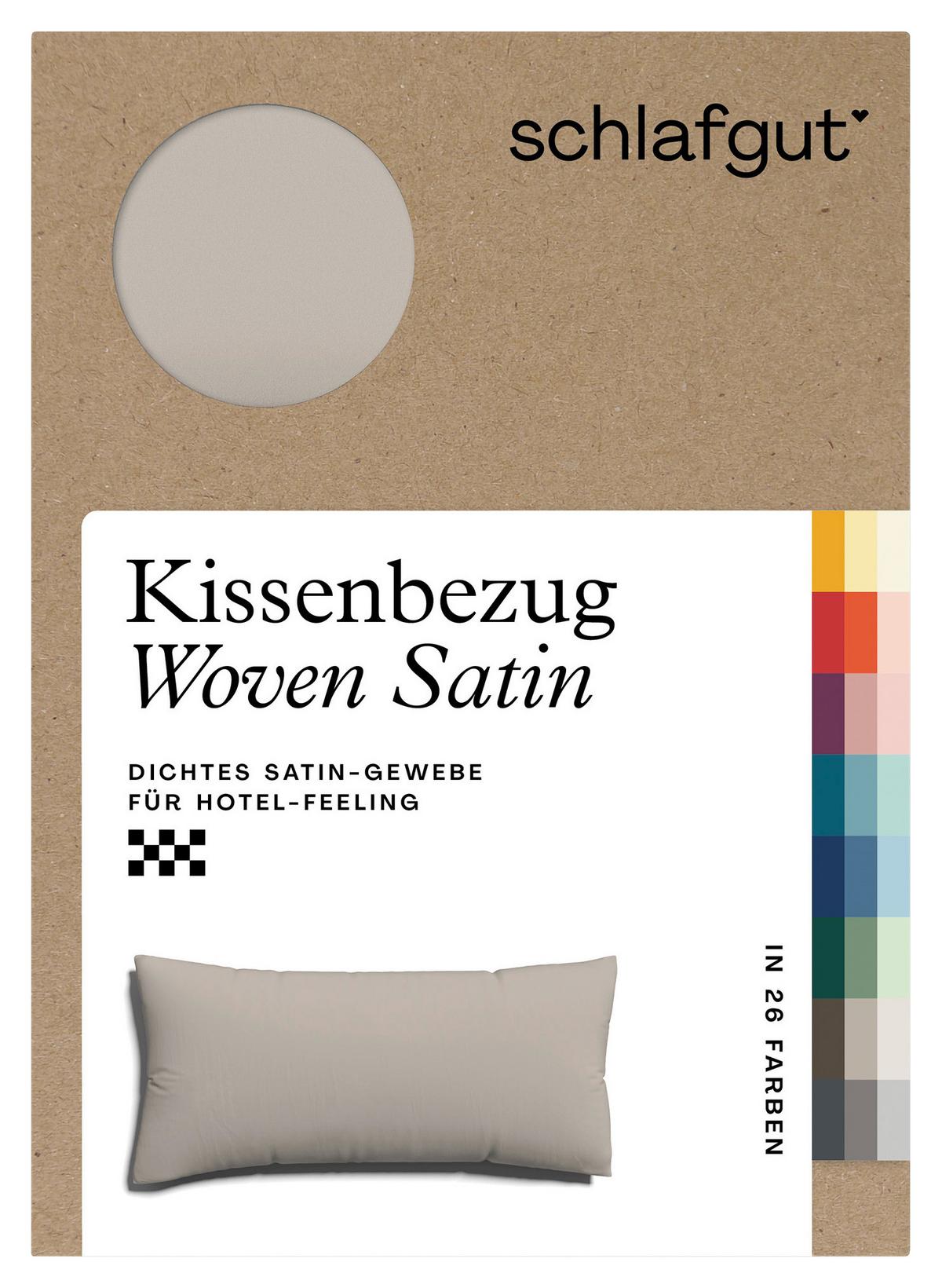 Kopfpolsterbezug Woven Satin - Taupe, Basics, Textil (40/80cm) - Schlafgut