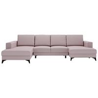 Harvey Rosa U: 190x339x156 Cm - Schwarz/Rosa, Design, Textil (190/339/156cm) - Livetastic
