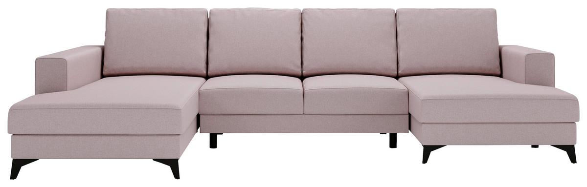 Harvey Rosa U: 190x339x156 Cm - Schwarz/Rosa, Design, Textil (190/339/156cm) - Livetastic