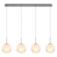 Hängeleuchte Barry Chromfarben Klar L:100cm - Klar/Chromfarben, Basics, Glas/Kunststoff (100/18/120cm) - Globo