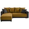 Eckschlafsofa Time - Dunkelgrau/Goldfarben, Design, Textil (178/248cm) - MID.YOU