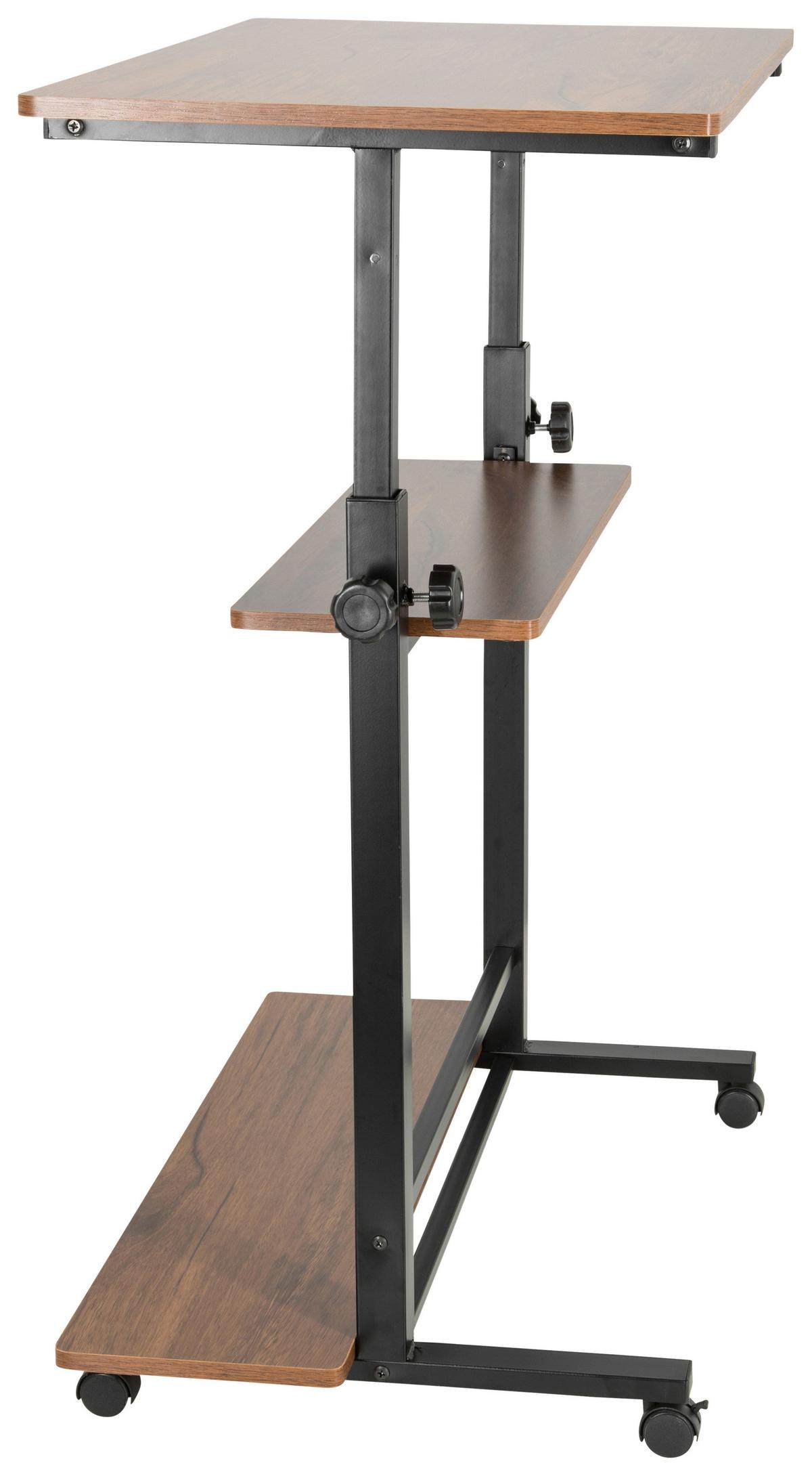Schreibtisch Workstation II Schwarz/Walnuss Dekor - Walnussfarben/Schwarz, Basics, Holzwerkstoff/Kunststoff (80/80x120/50cm) - MID.YOU