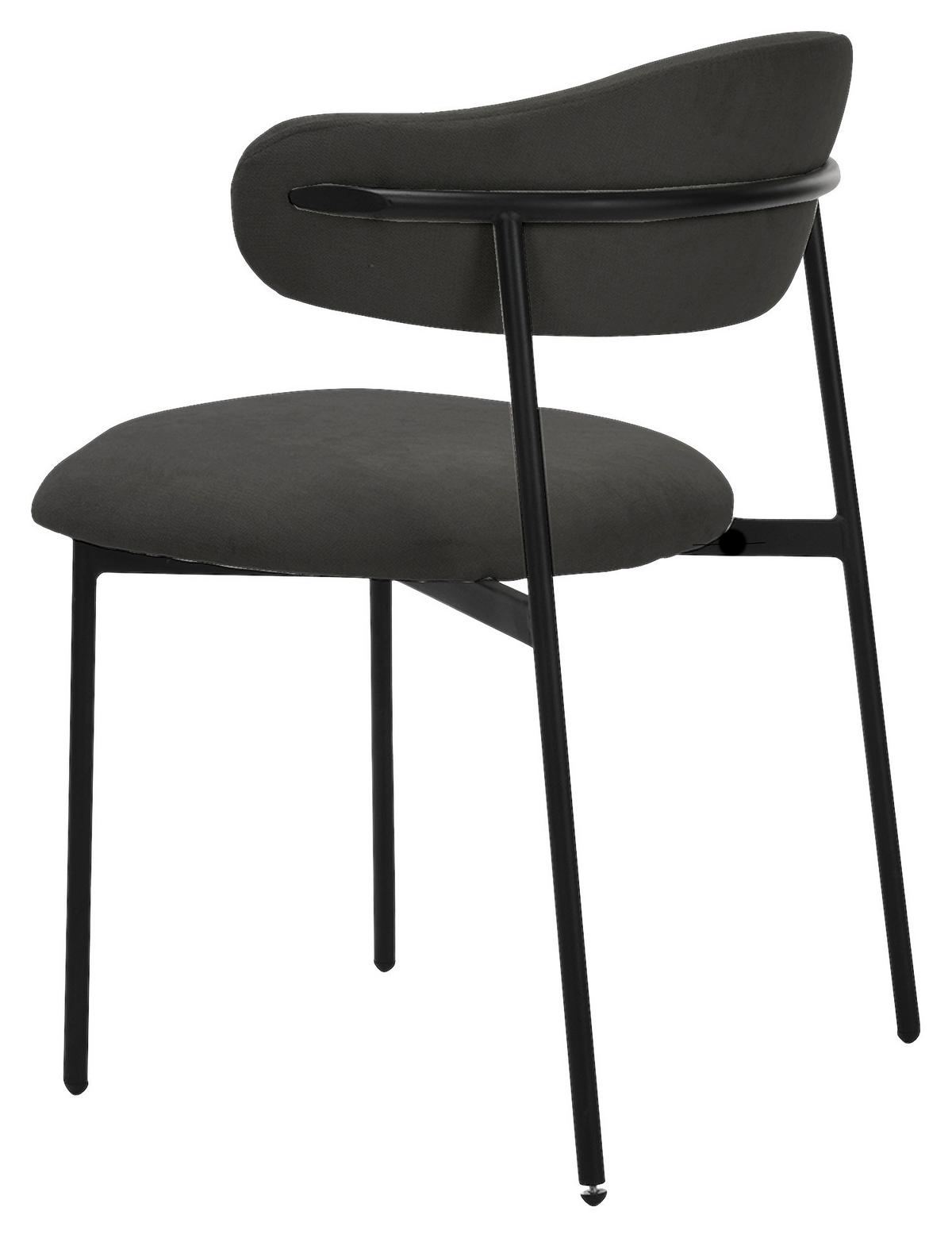 Esszimmerstuhl Jersey Schwarz, Dunkelgrau 2er Set - Dunkelgrau/Schwarz, Design, Textil/Metall (58/78/54,5cm) - MID.YOU
