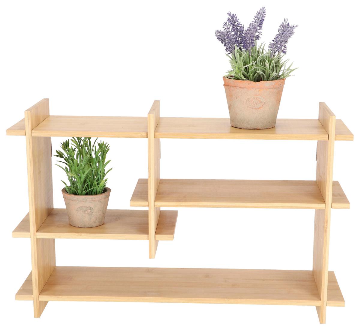 Wandregal Mit Übertopf Bambus Pflanzenregal - Py199 - Hellbraun, LIFESTYLE, Holz (55/15/35cm)