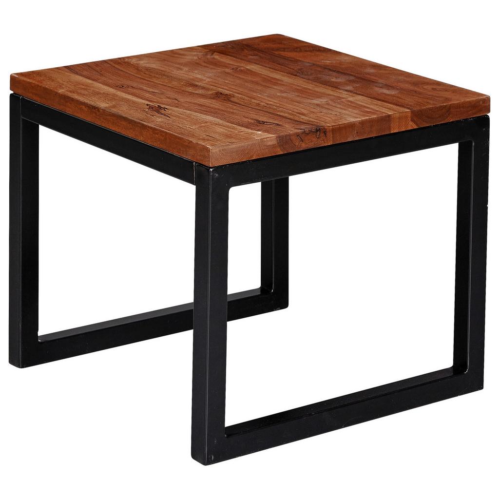 Couchtisch Holz Massiv, Sheesham/schwarz